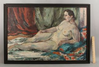 Frederick Buchholz Post - Impressionist Reclining Nude Woman Portrait Painting