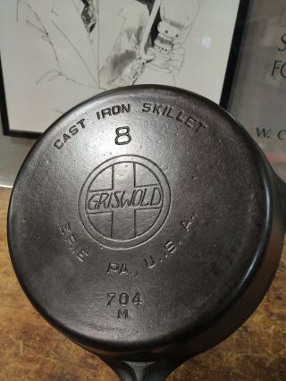 " Fully Restored " Griswold 8 Slant Logo Cast Iron Skillet Seasoned 10 "