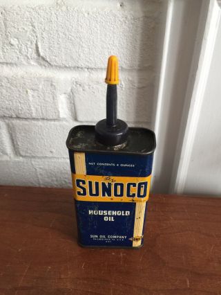 Vintage Sunoco Handy Oiler Household Oil Tin 4 Ounce Tin