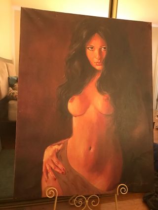 Signed Barry Leighton Jones Oil Painting Nude Female