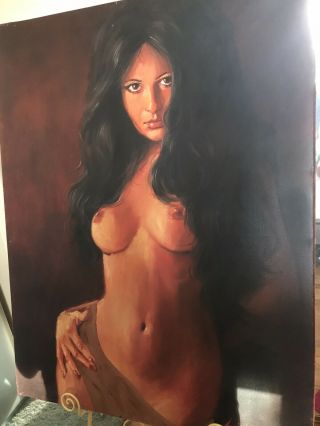 Signed Barry LEIGHTON JONES Oil Painting Nude Female 2
