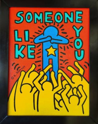 Acrylic On Canvas By Keith Haring 1985