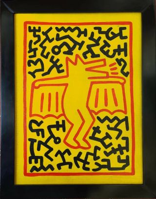 Acrylic On Canvas By Keith Haring 1984