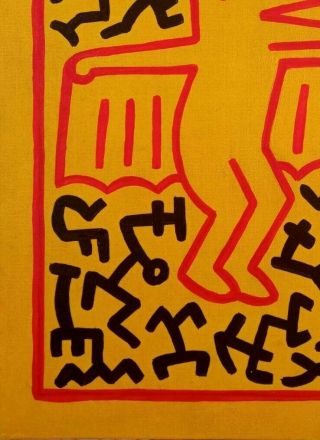 ACRYLIC ON CANVAS BY KEITH HARING 1984 3