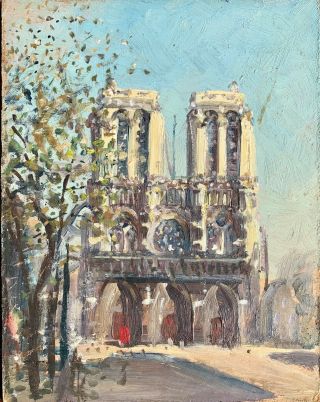 20th Century French School Impressionism Oil Painting 1940s