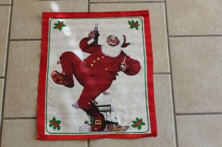 Vtg Norman Rockwell Dancing Pepsi Santa Claus Christmas Advertising 16 " By 20 "