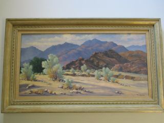 Amy Difley Brown Oil Painting Large Early California Desert Landscape Painting