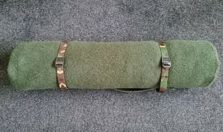 French Army Vintage Heavy Wool Blanket Green 225cm × 150cm Bushcraft