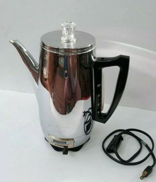 Vintage 1960s General Electric Coffeematic 10 Cup Percolator Coffee Maker Usa