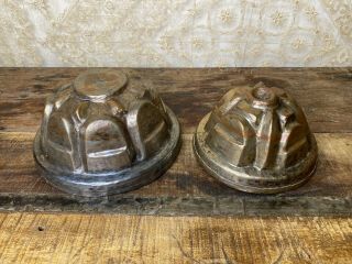 Antique Vintage Copper And Tin Jelly Molds French Country Kitchen Decor