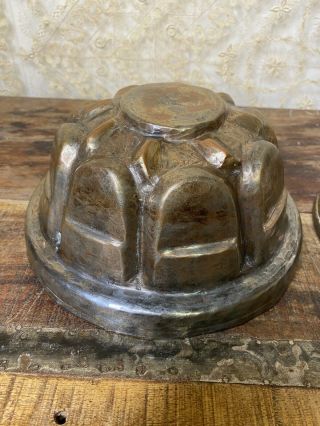 Antique Vintage Copper And Tin Jelly Molds French Country Kitchen Decor 3