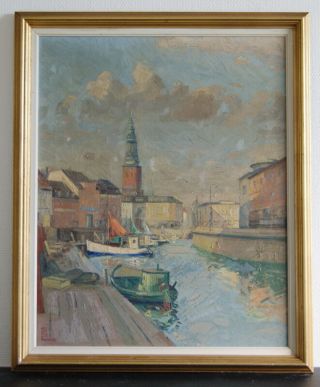 Svend Sinding Christensen (1898 - 1980) " Canal Scenery "