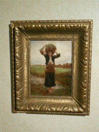 Jules Adolphe Aimé Louis Breton (1827 - 1906) Framed Oil Painting
