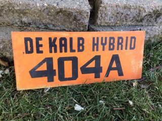 Vintage Masonite Dekalb Hybrid Seed Corn Field Marker Sign Orange