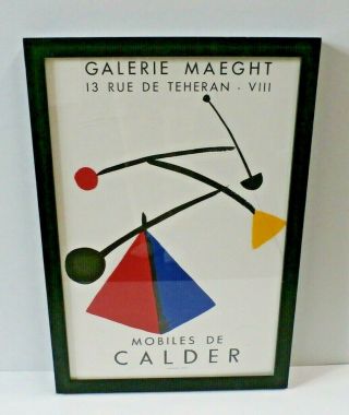 1954 Litho Print Alexander Calder Mobiles Galerie Maeght 13 Rue De Teheran Viii