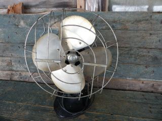 Antique Vintage Electric Fan Hunter Century Oscillating 10 Inch Cat 75 Type D - 10