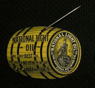 1906 Pat.  National Light Oil Refining Co Gasoline Uncle Sam Celluloid Pin