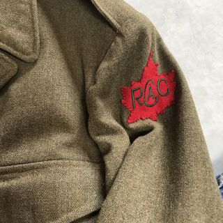 Vtg WW2 Wool RCAC Royal Canadian Air Core Battledress Jacket Coat Green 3