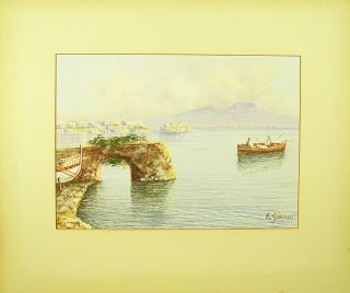 Ettore Gianni (italian,  B.  1877) Watercolor Painting Signed C.  1910