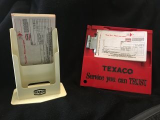 Vintage Texaco Credit Card Clip Board And Receipt Holder Set