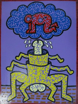 ACRYLIC ON CANVAS BY KEITH HARING 1988 IN 2