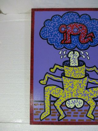 ACRYLIC ON CANVAS BY KEITH HARING 1988 IN 6