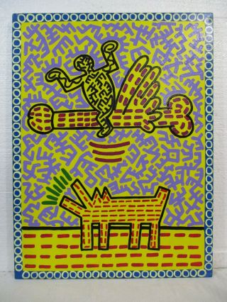 Acrylic On Canvas By Keith Haring 1985 In