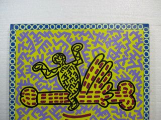 ACRYLIC ON CANVAS BY KEITH HARING 1985 IN 4