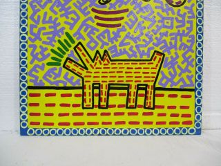 ACRYLIC ON CANVAS BY KEITH HARING 1985 IN 5