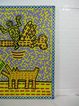 ACRYLIC ON CANVAS BY KEITH HARING 1985 IN 6