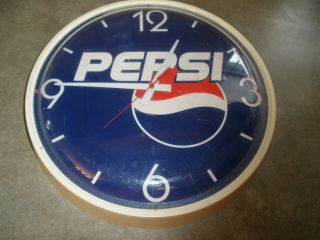 Vintage Round Pepsi Wall Clock 13 " Great