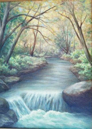 Listed California Artist Signed Landscape Oil Painting Sierra Stream V Morse