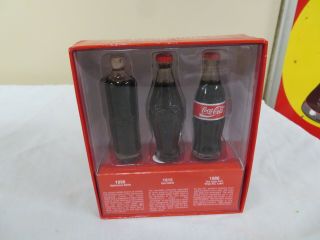 Evolution Of The Coca - Cola Contour Bottle,  3 Mini Bottles Of Coke