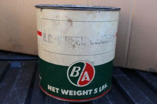Ba The British American Oil Co.  5lbs Grease Can Tin B - A B/a (empty) Good Cond