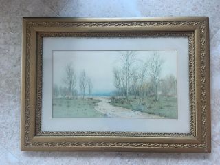 19thc.  George Howell Gay Watercolor,  River Frame & Glass,  England