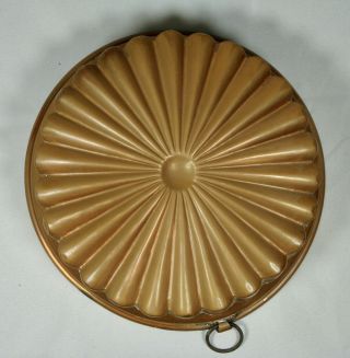 Antique Round Copper Cake or Jelly Mold,  tin lined 2