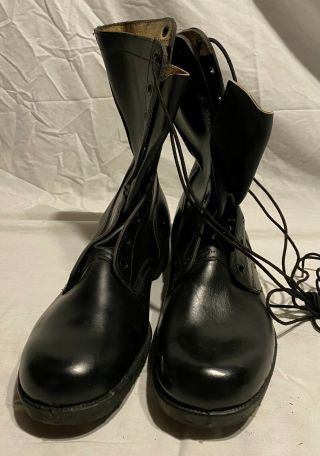 Vintage Genesco Usa Made Black Leather Military Combat Boots Size 11 R