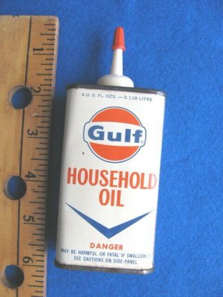 Vintage Gulf Oil Co.  Household Handy Oiler Can,  4 Oz