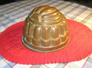 Antique Copper Jelly Mold 8 3/4 " 