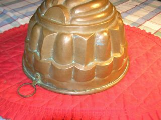 Antique Copper Jelly Mold 8 3/4 