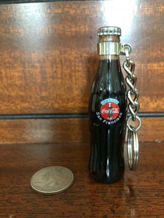 Miniature 3 " Always Coca Cola Logo Bottle Keychain San Francisco And Wisconsin