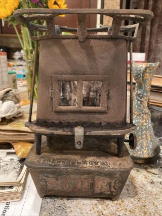 Antique Sad Iron Heater/lamp Gardener Mass 1800s