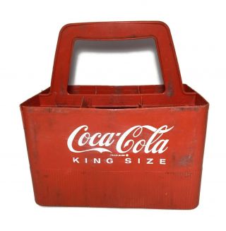Vintage COCA - COLA Coke King Size RED PLASTIC Six - Pack BOTTLE CARRIER Caddy 6 2