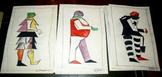 Russian Avant Garde Cubo - Futurism Port Folio 15 sketches Kazimir Malevich,  1913 6