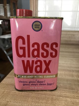 Vintage Gold Seal Glass Wax 16 Oz.  Can