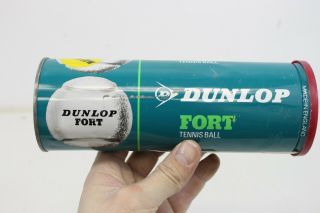 Vintage Full Tennis Dunlop Fort Tennis Ball Official Tin Can 3 Collectible M62