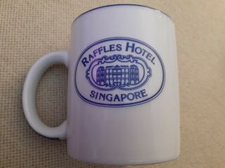 Raffles Hotel Singapore White W/blue Graphics Coffee Mug