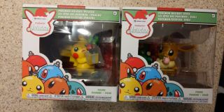 Pokemon Holiday: Pikachu And Eevee Bundle Figure By Funko Christmas Set Of 2