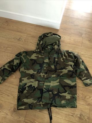 Usmc Cold Weather Waterproof Jacket.  Woodland Camouflage.  Xl/reg