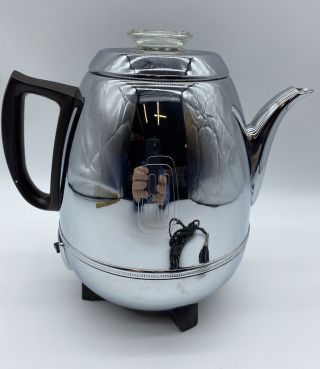 Vintage General Electric Percolator Pot Belly Chrome Coffee Maker V33p30 Rare
